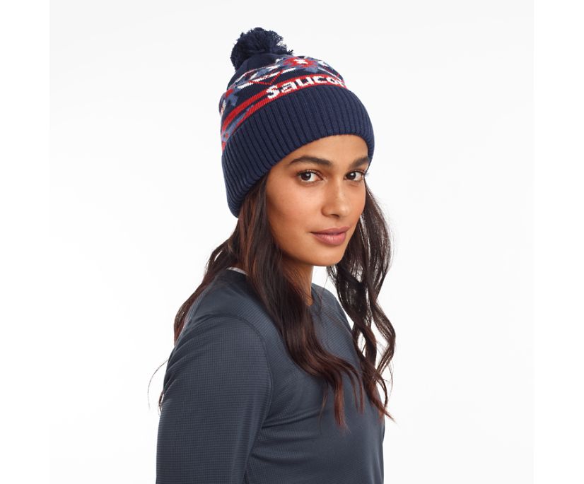 Women's Saucony Rested Pom Beanies Blue | Singapore 357LISH